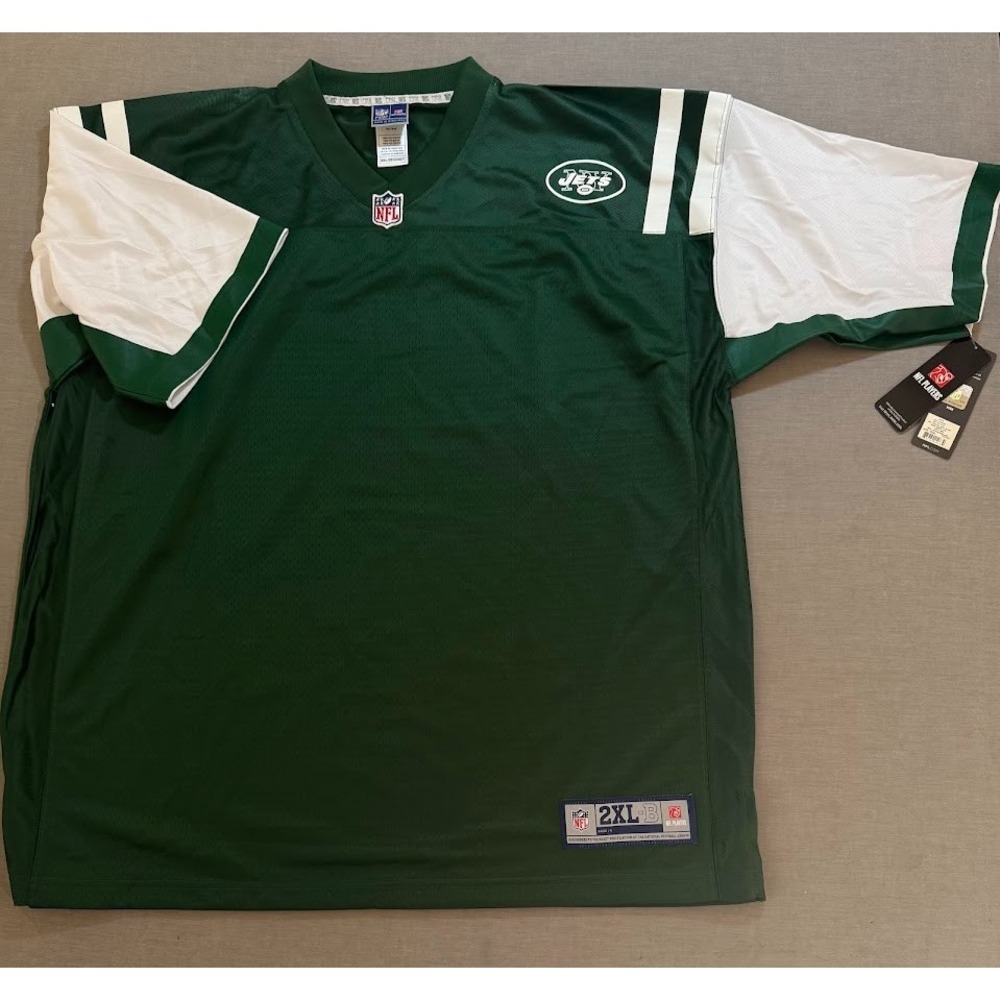 New York Jets‎ Pro Line NFL Jersey Mens 2XL-B Green Blank Pullover Short Sleeve.